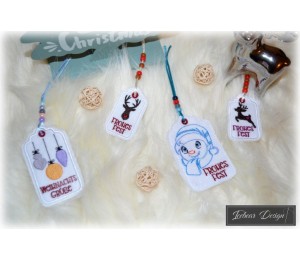 ITH Geschenkanhänger Weihnachten 2 Varianten - mit Satin oder Trippel Rahmen